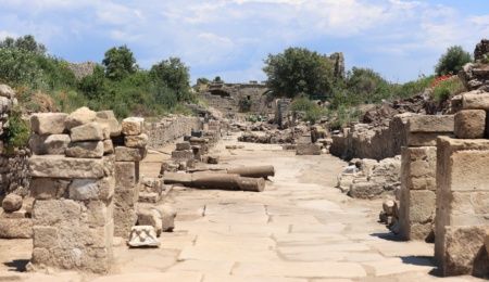 One of the main streets of Ancient Side has been unearthed